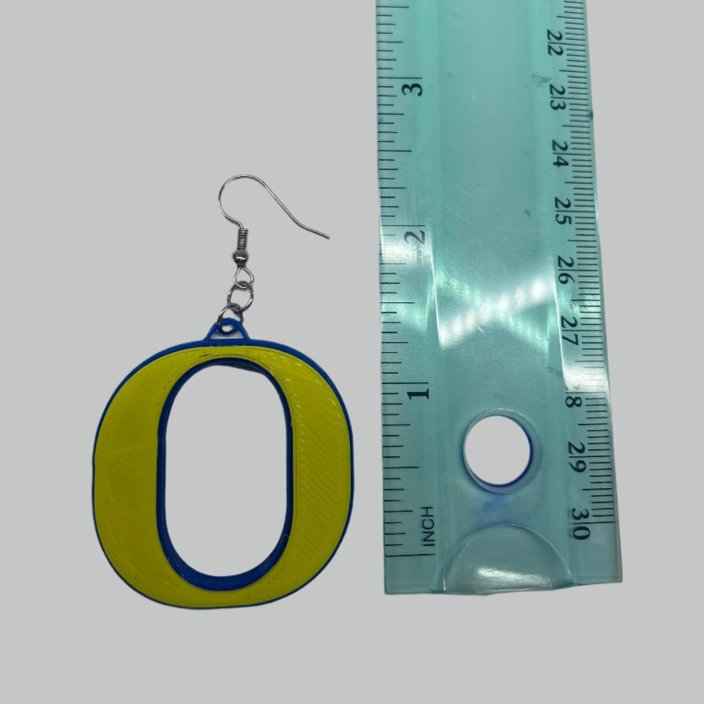 Blue and Gold “O” School Spirit Earrings