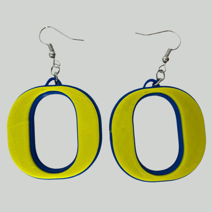 Blue and Gold “O” School Spirit Earrings